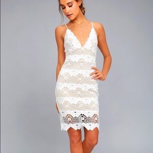 Lulu’s Sway Away White Crochet lace dress